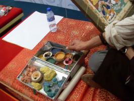natural material and Thangka Painting